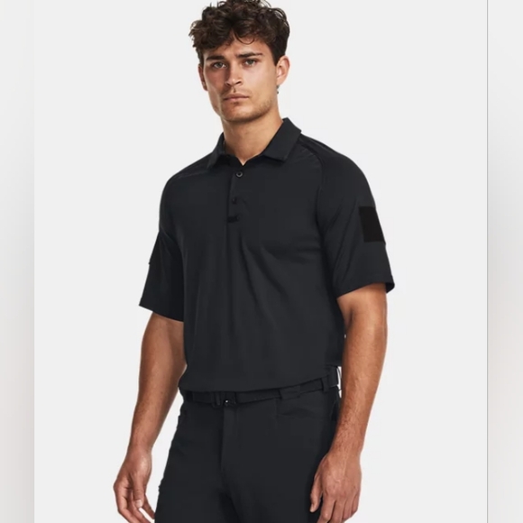 🆕UA Tac Elite Polo Shirt in Black Tactical Gear Uniforms Mens Size Large - Picture 3 of 7